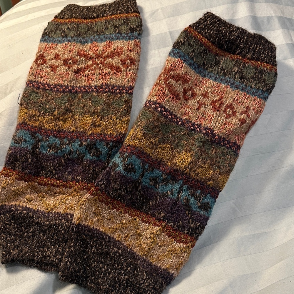 Peruvian Connection Multicolor Knit Leg Warmers